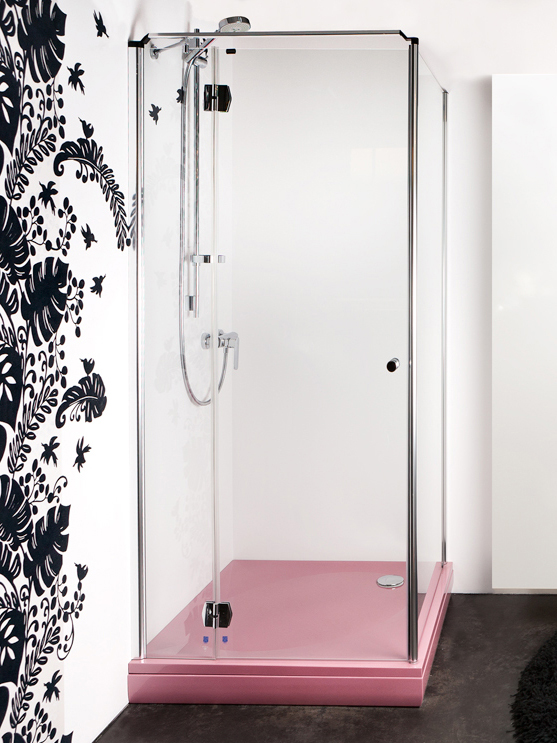 Palladium De Lux dušas kabīne ar veramām durvīm 1000x1000mm (durvis kreisajā pusē)