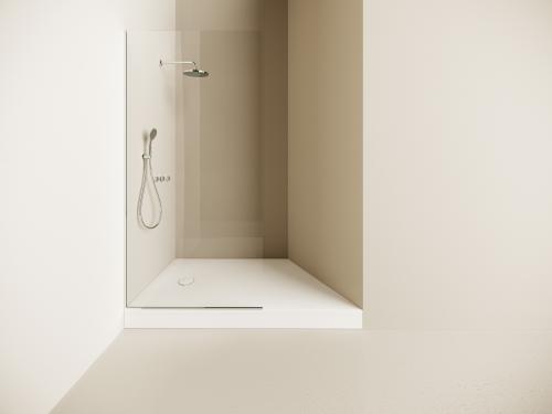 CRAFT dušas paliktnis uz kājām, ar paneli un slīpu malu; 1800x900mm