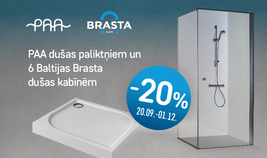 BRASTAS duškabīnēm -20%