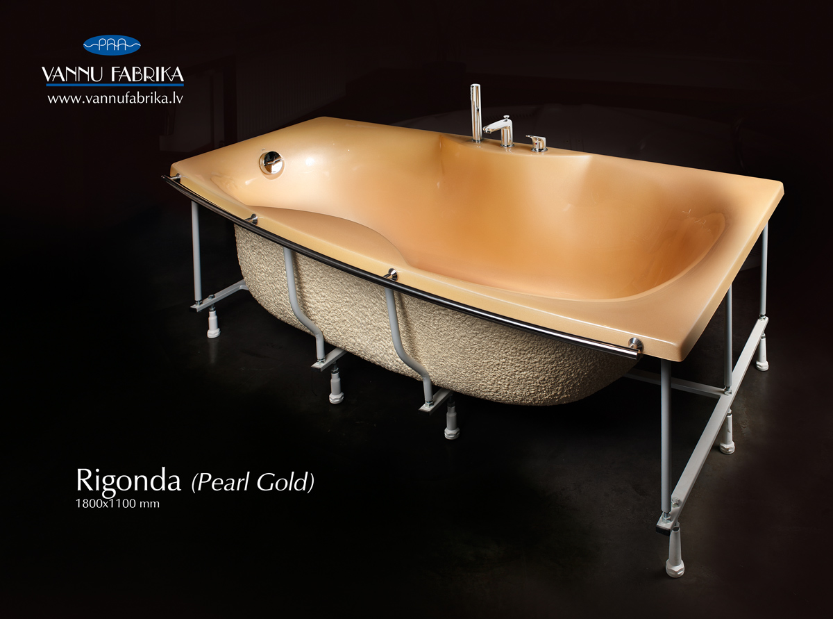 PAA akrila vanna Rigonda 1800x1100mm kreisā puse krāsa pearl gold
